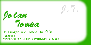 jolan tompa business card